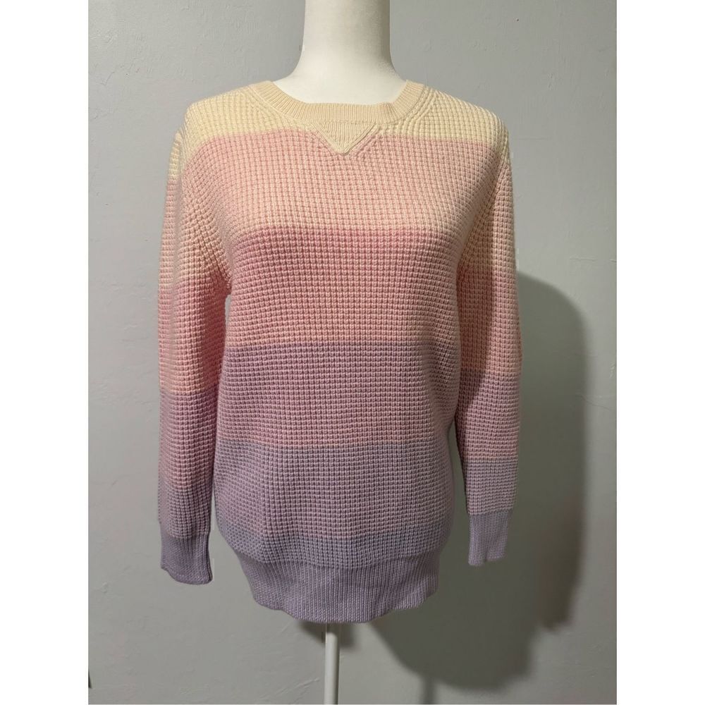 Nonoo color block merino crew neck sweater 100% wool